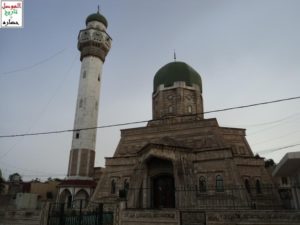 Image illustrating the Al-Imam Muhsin Mosque in Mosul, Iraq