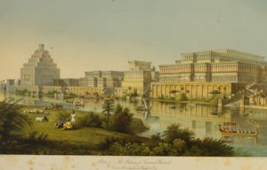 Image illustrating an artist's impression of the ancient city of Nimrud in northern Iraq